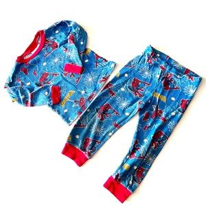 25. Spider Man Thermal / Waffle Weave Toddler Size 4 Top and Pants